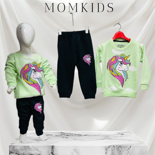 Winter fleece tracksuits(UNI APP GREEN)