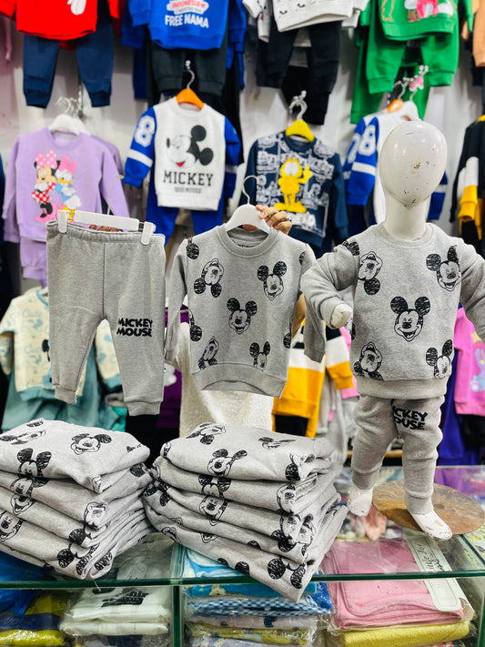 Winter fleece tracksuits(MICKY faces gray)