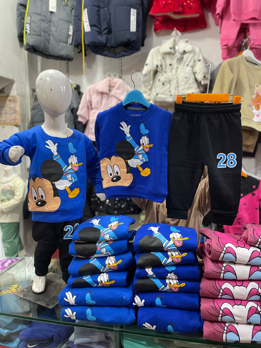 Winter fleece tracksuits(MICKY DUCK BLUE)
