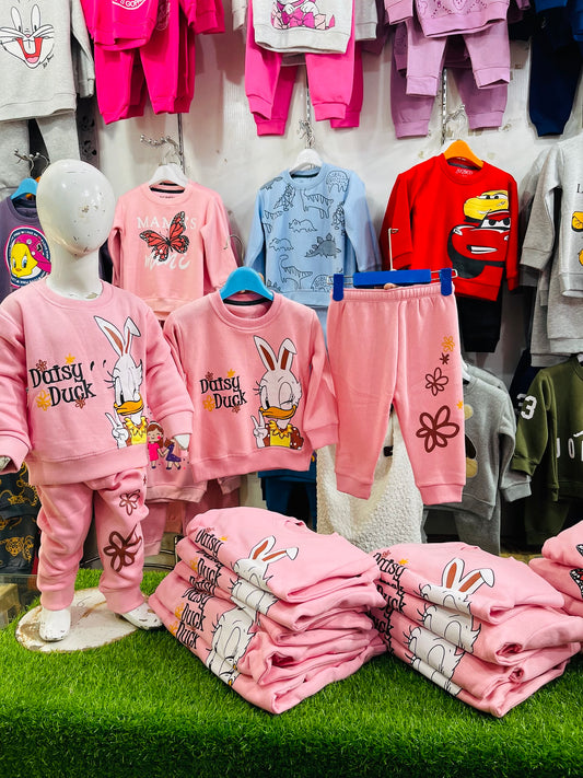 Winter fleece tracksuits(Desi white)