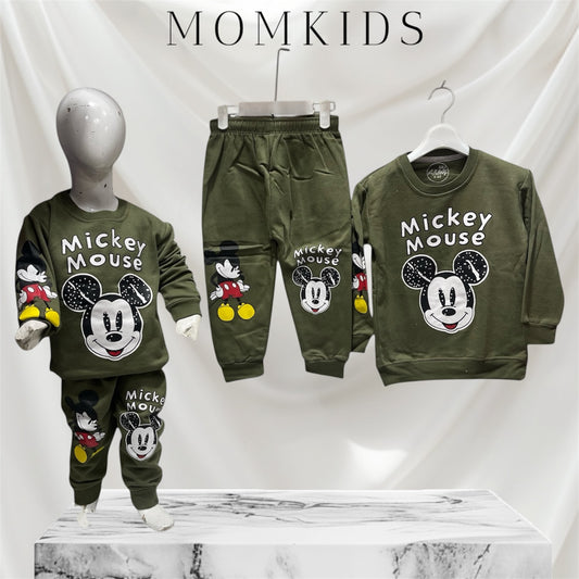 Winter fleece tracksuits(Micky olive)