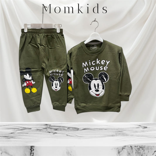 Winter fleece tracksuits(Micky olive)