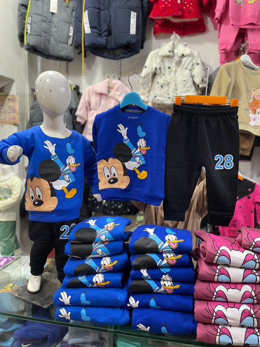 Winter fleece tracksuits(MICKY DUCK BLUE)