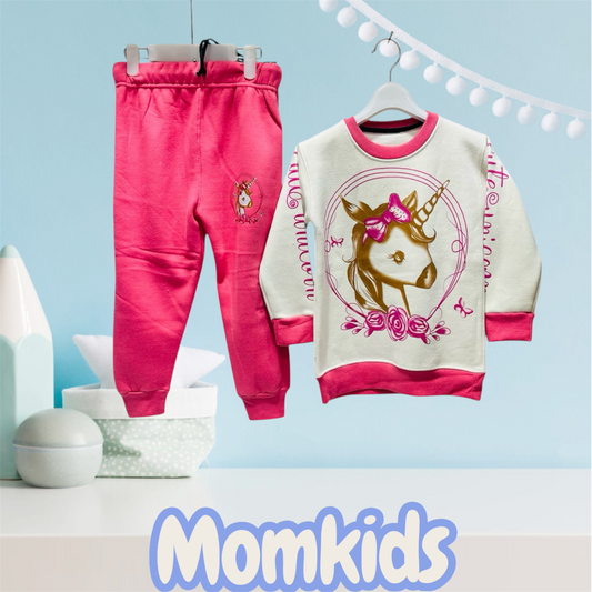 Winter fleece tracksuits(unicorn pink/white)