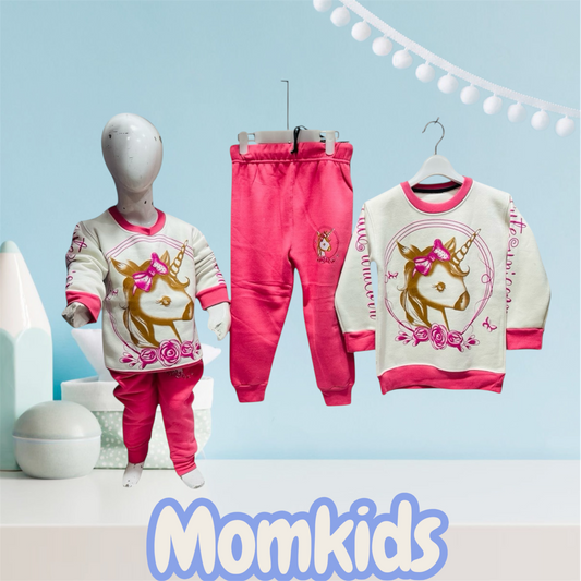 Winter fleece tracksuits(unicorn pink/white)