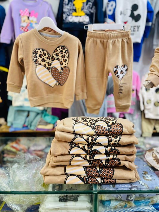 Winter fleece tracksuits(skin hearts)