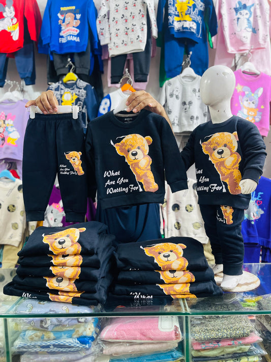 Winter fleece tracksuits(BEAR BLACK)