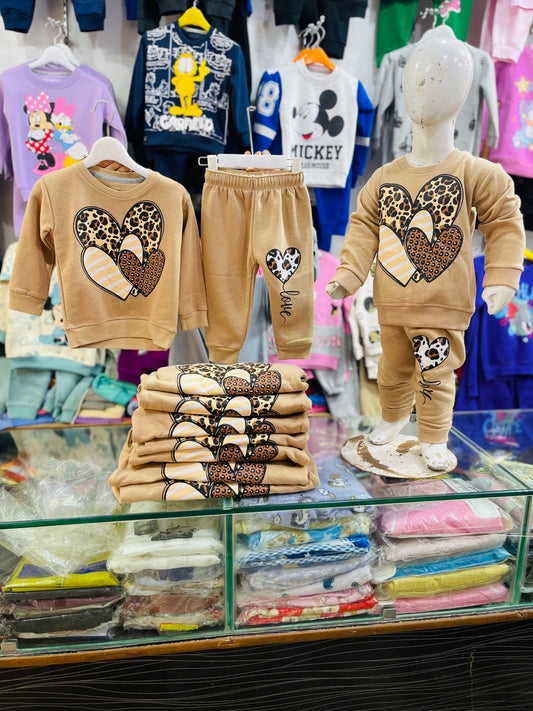 Winter fleece tracksuits(skin hearts)