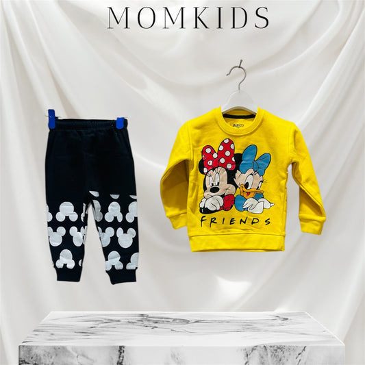 Winter fleece tracksuits(MICKY DUSY YELLOW)