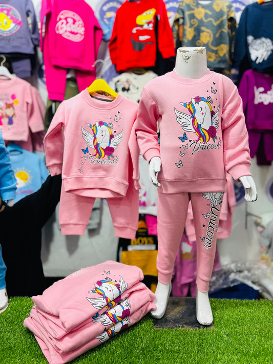 Winter fleece tracksuits(unicorn pinky)