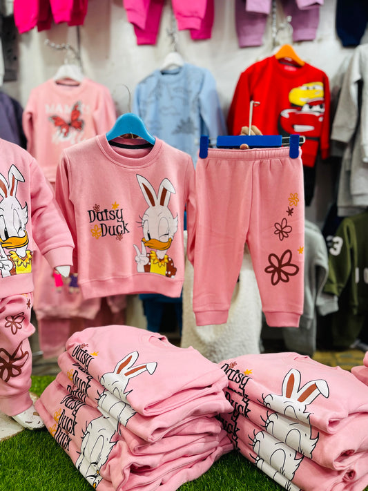 Winter fleece tracksuits(Desi white)